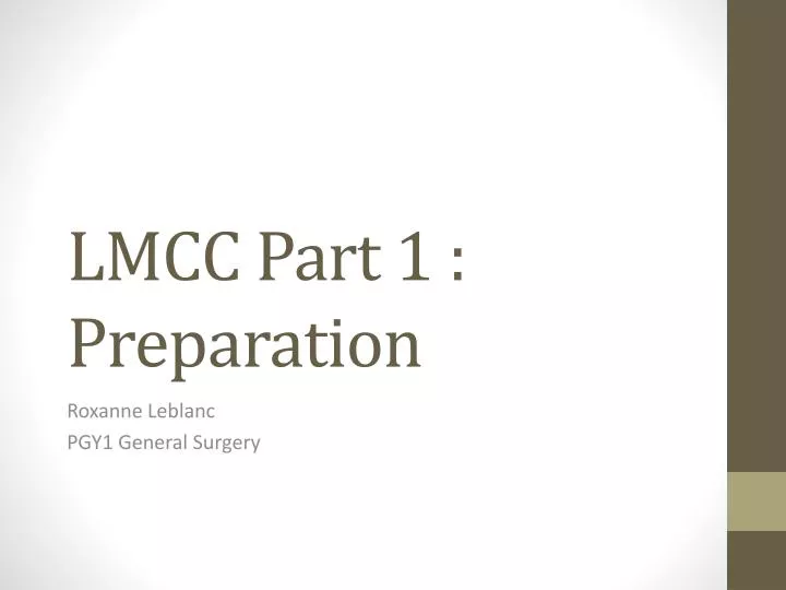 lmcc part 1 preparation