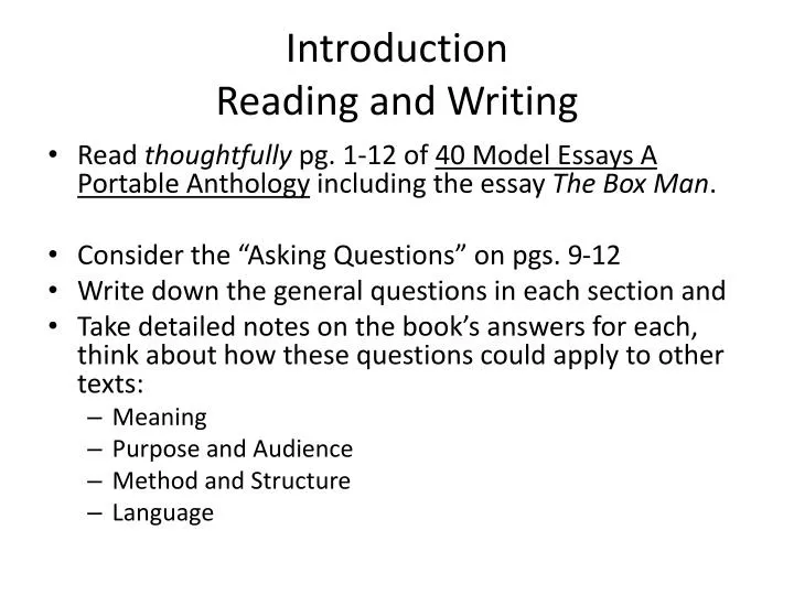 introduction reading and writing