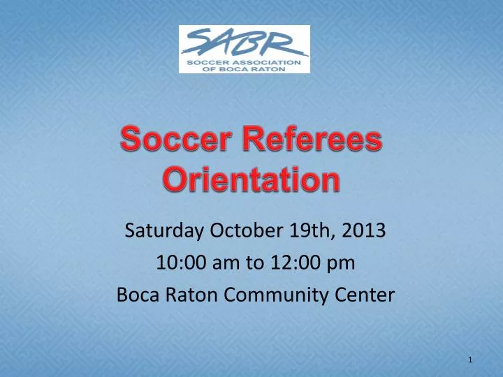 soccer referees orientation