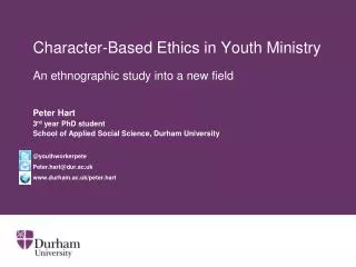 Character-Based Ethics in Youth Ministry