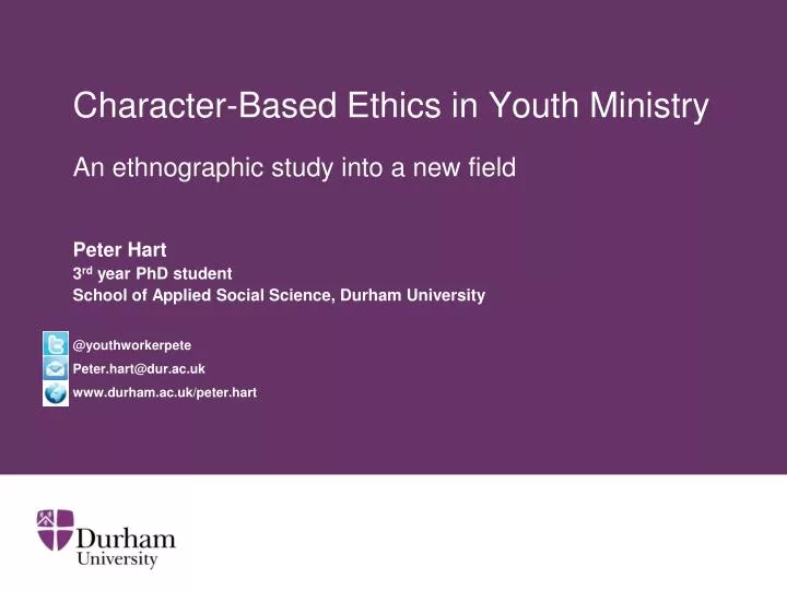 character based ethics in youth ministry