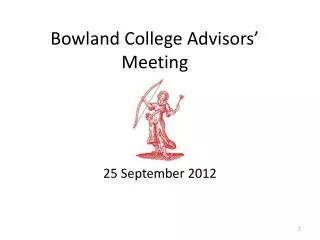 Bowland College Advisors’ Meeting