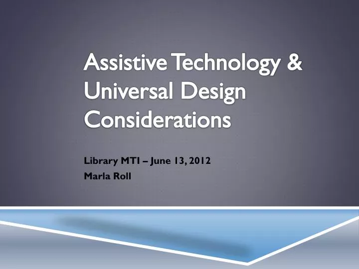 assistive technology universal design considerations