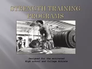 Strength Training Programs