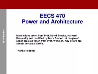 EECS 470 Power and Architecture