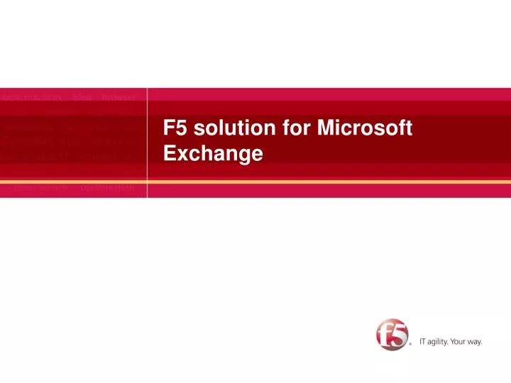 f5 solution for microsoft exchange