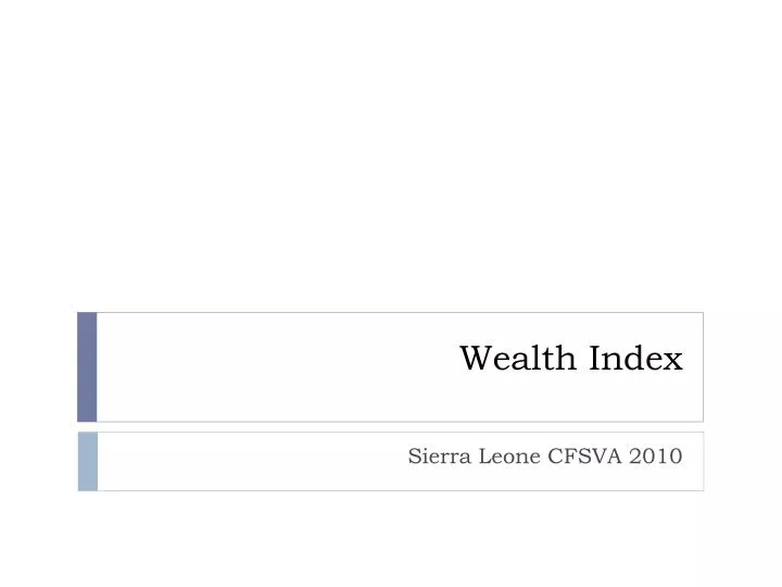 wealth index