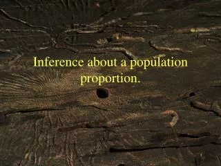 Inference about a population proportion.