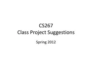 CS267 Class Project Suggestions