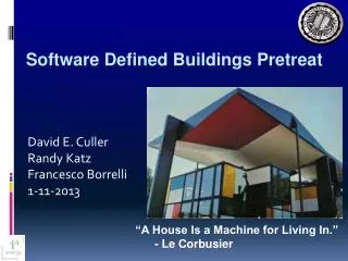 Software Defined Buildings Pretreat