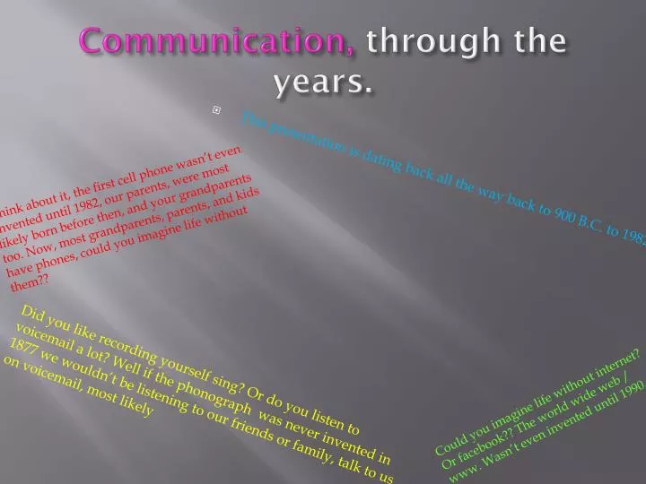 communication through the years