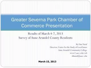 Greater Severna Park Chamber of Commerce Presentation