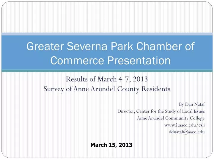 greater severna park chamber of commerce presentation
