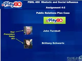 PBRL 450 Rhetoric and Social Influence Assignment 4-2 Public Relations Plan Case NFL Play 60