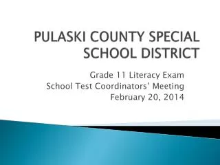 PULASKI COUNTY SPECIAL SCHOOL DISTRICT