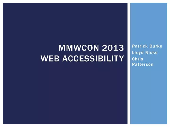 mmwcon 2013 web a ccessibility
