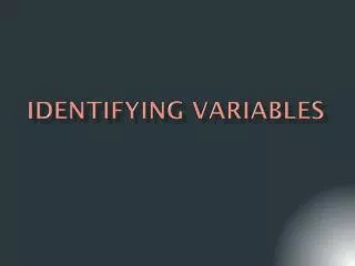 Identifying variables