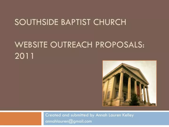 southside baptist church website outreach proposals 2011