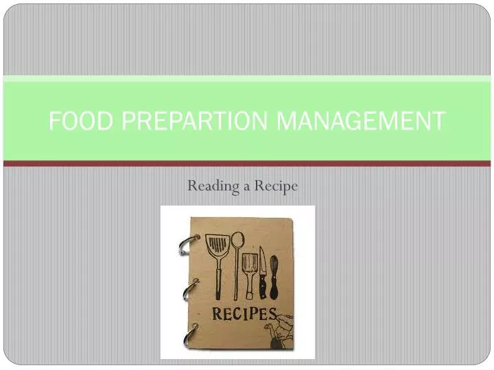 food prepartion management