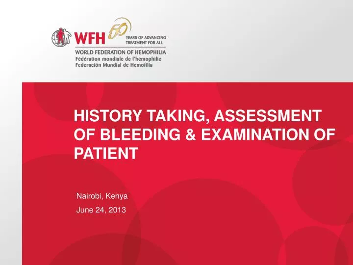 history taking assessment of bleeding examination of patient