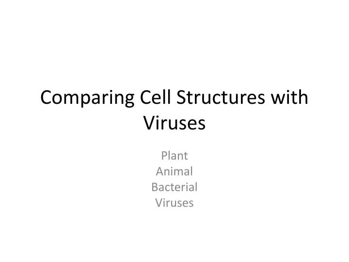 comparing cell structures with viruses