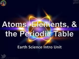 Atoms, Elements, &amp; the Periodic Table