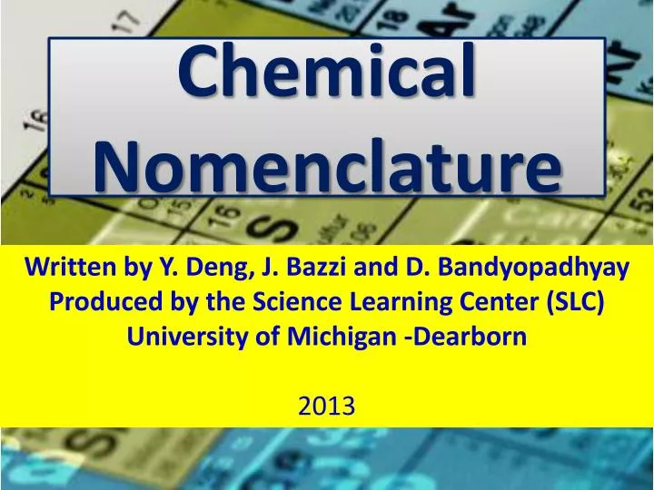 PPT - Chemical Nomenclature PowerPoint Presentation, free download -  ID:1549840
