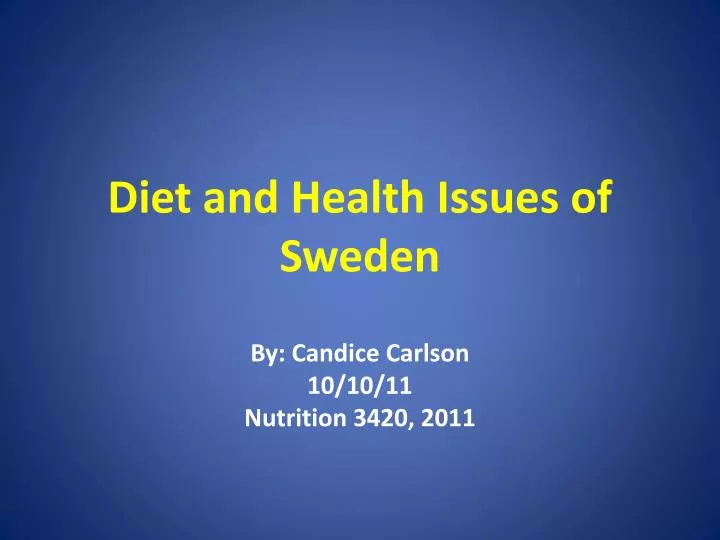 diet and health issues of sweden