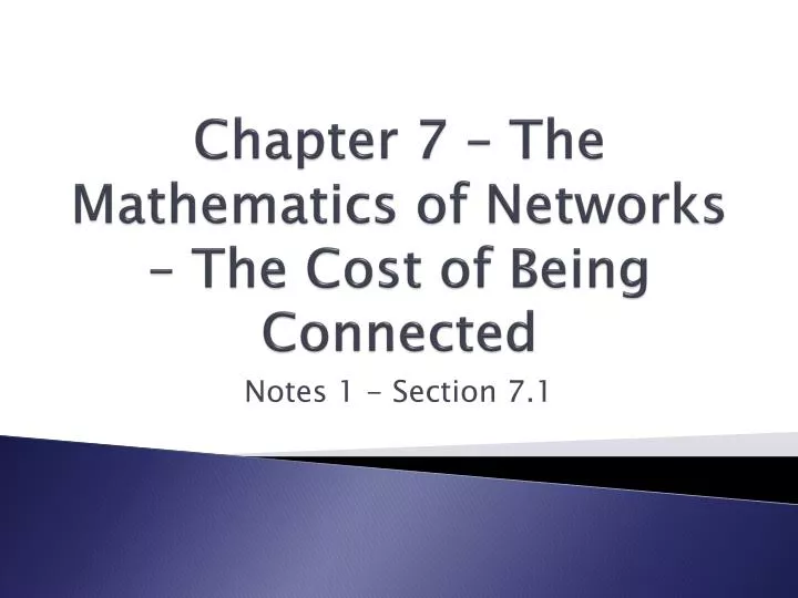 chapter 7 the mathematics of networks the cost of being connected