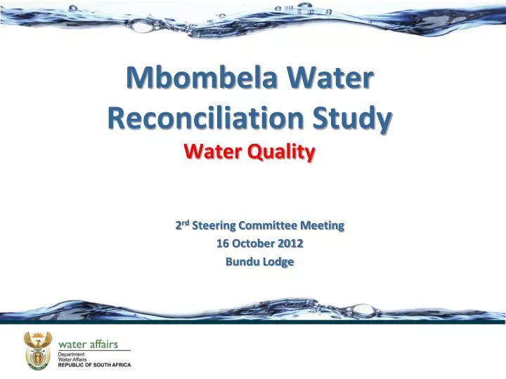 mbombela water reconciliation study water quality