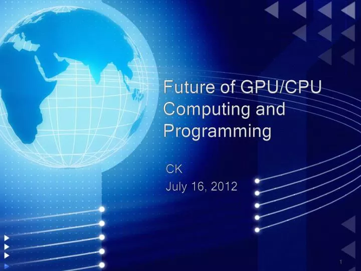 future of gpu cpu computing and programming