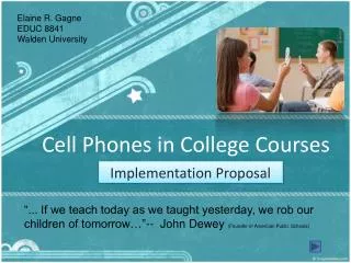 Cell Phones in College Courses