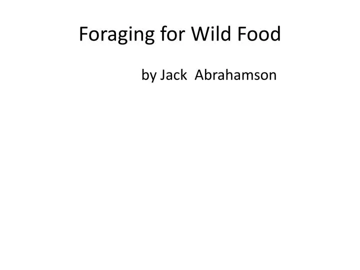 foraging for wild food
