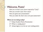 Welcome, Poets! - slide 1