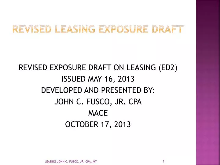 revised leasing exposure draft