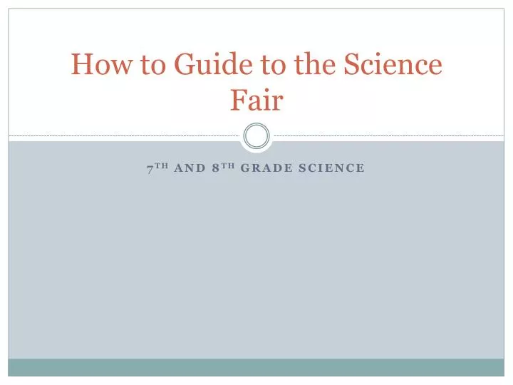 how to guide to the science fair