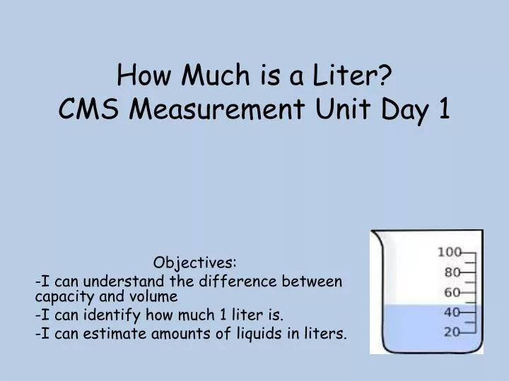 how much is a liter cms measurement unit day 1