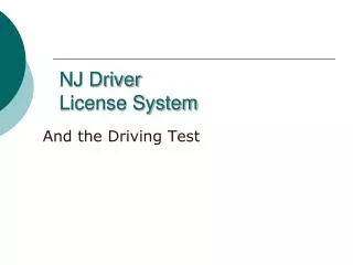 NJ Driver License System