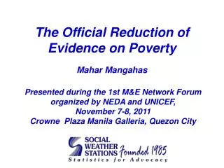 The Official Reduction of Evidence on Poverty