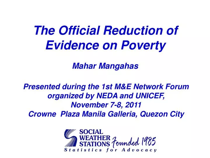 the official reduction of evidence on poverty