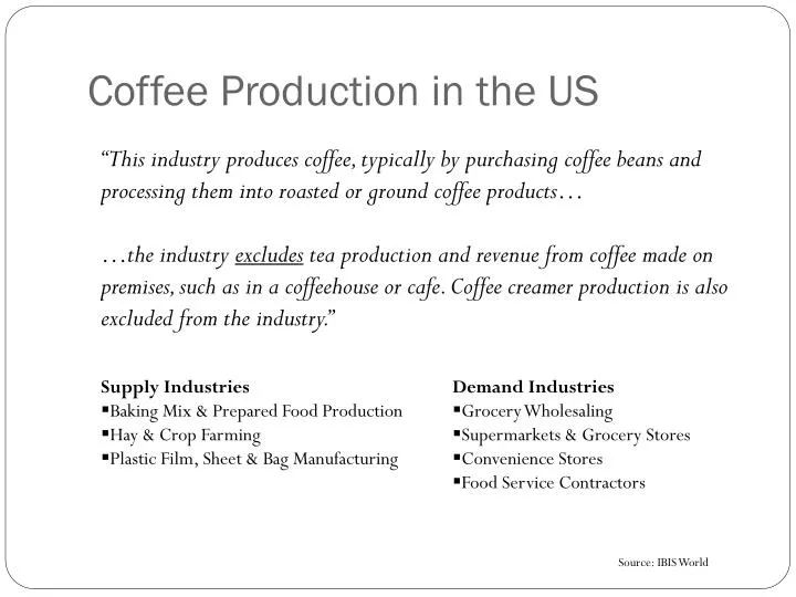 coffee production in the us