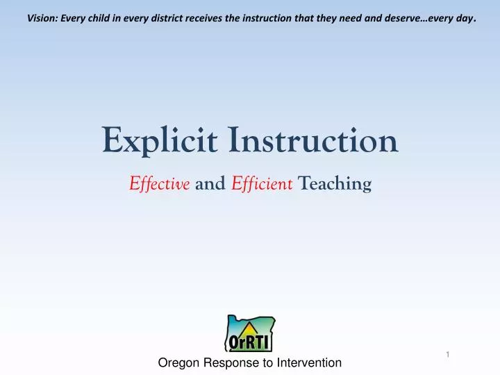 explicit instruction effective and efficient teaching