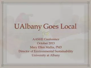 UAlbany Goes Local