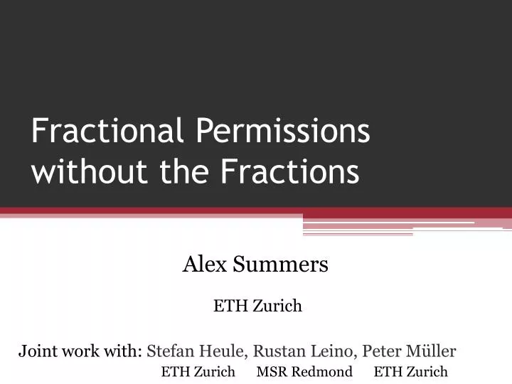 fractional permissions without the fractions
