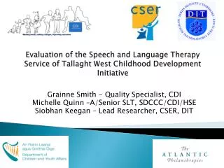 Evaluation of the Speech and Language Therapy Service of Tallaght West Childhood Development Initiative