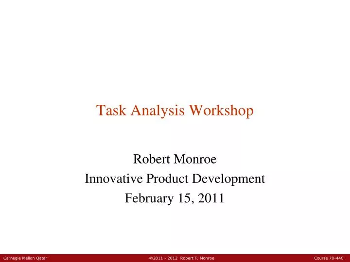 task analysis workshop