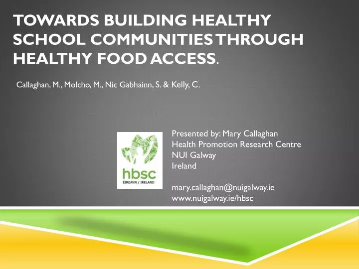 towards building healthy school communities through healthy food access