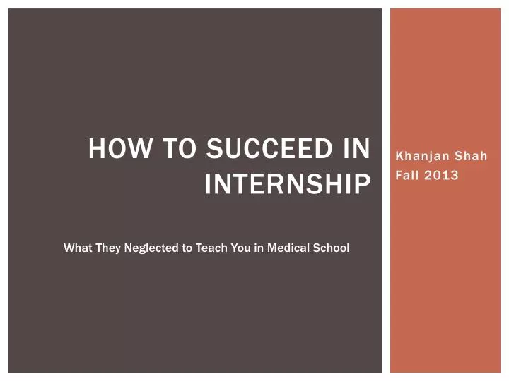 how to succeed in internship
