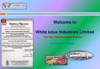 Welcome to White lotus Industries Limited