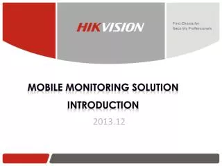 Mobile monitoring Solution Introduction